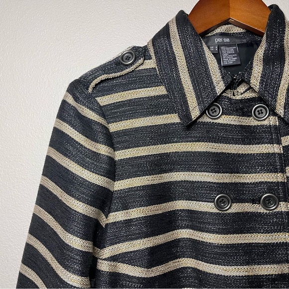 Per Se Nautical Striped Coat - Picture 4 of 12